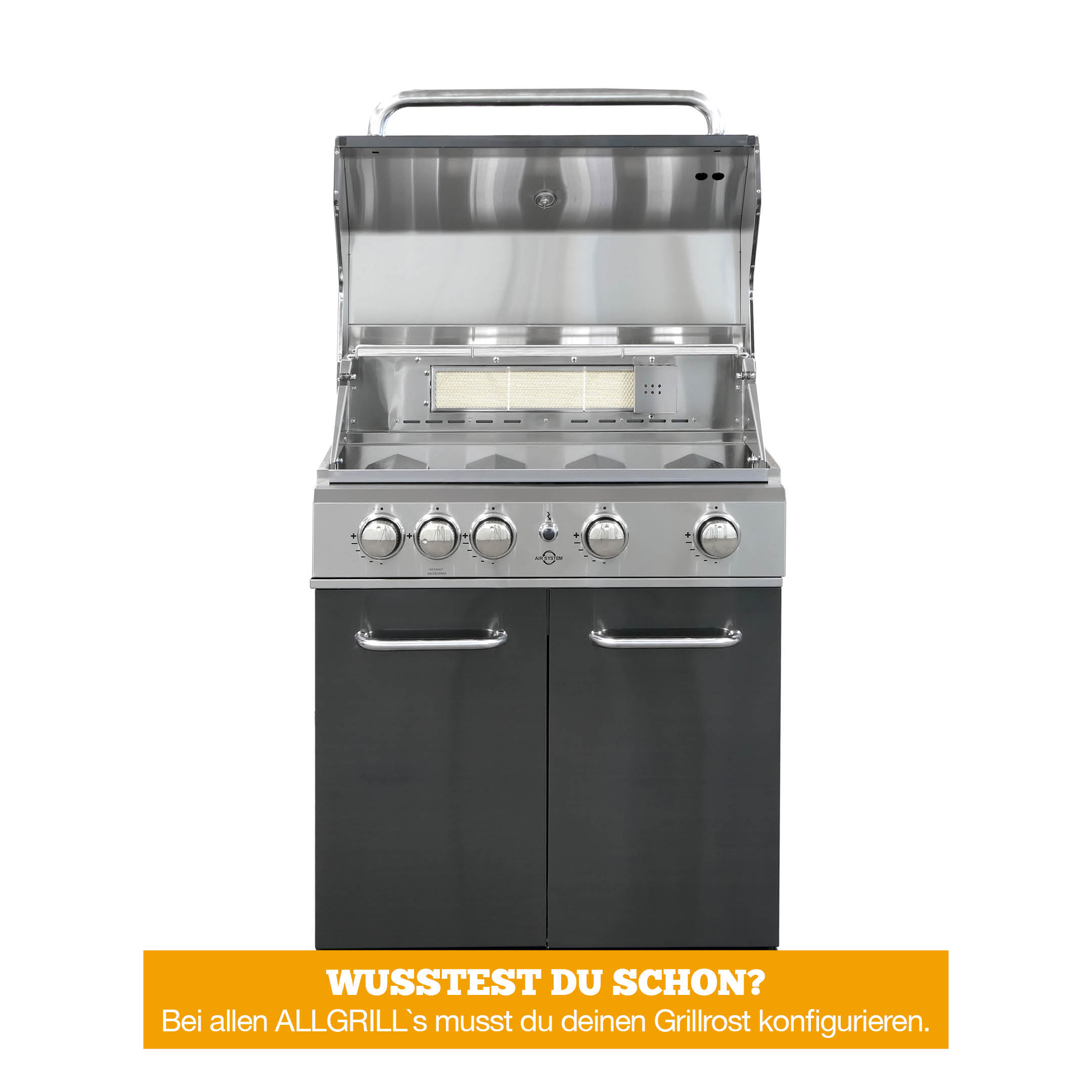ALLGRILL ALLROUNDER L -black- Modular Grundmodell – Produktbild 1
