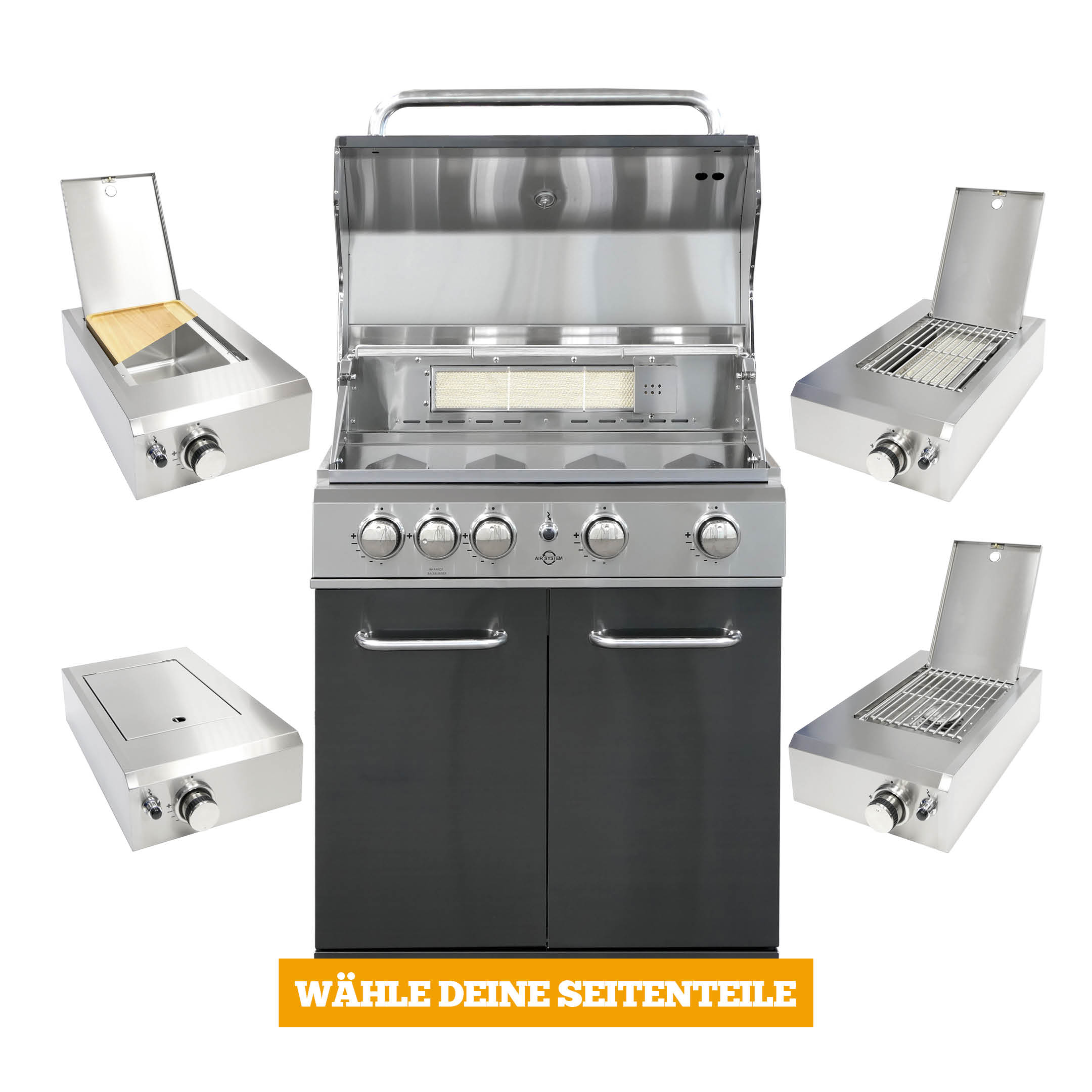 ALLGRILL ALLROUNDER L -black- Modular Grundmodell – Produktbild 2