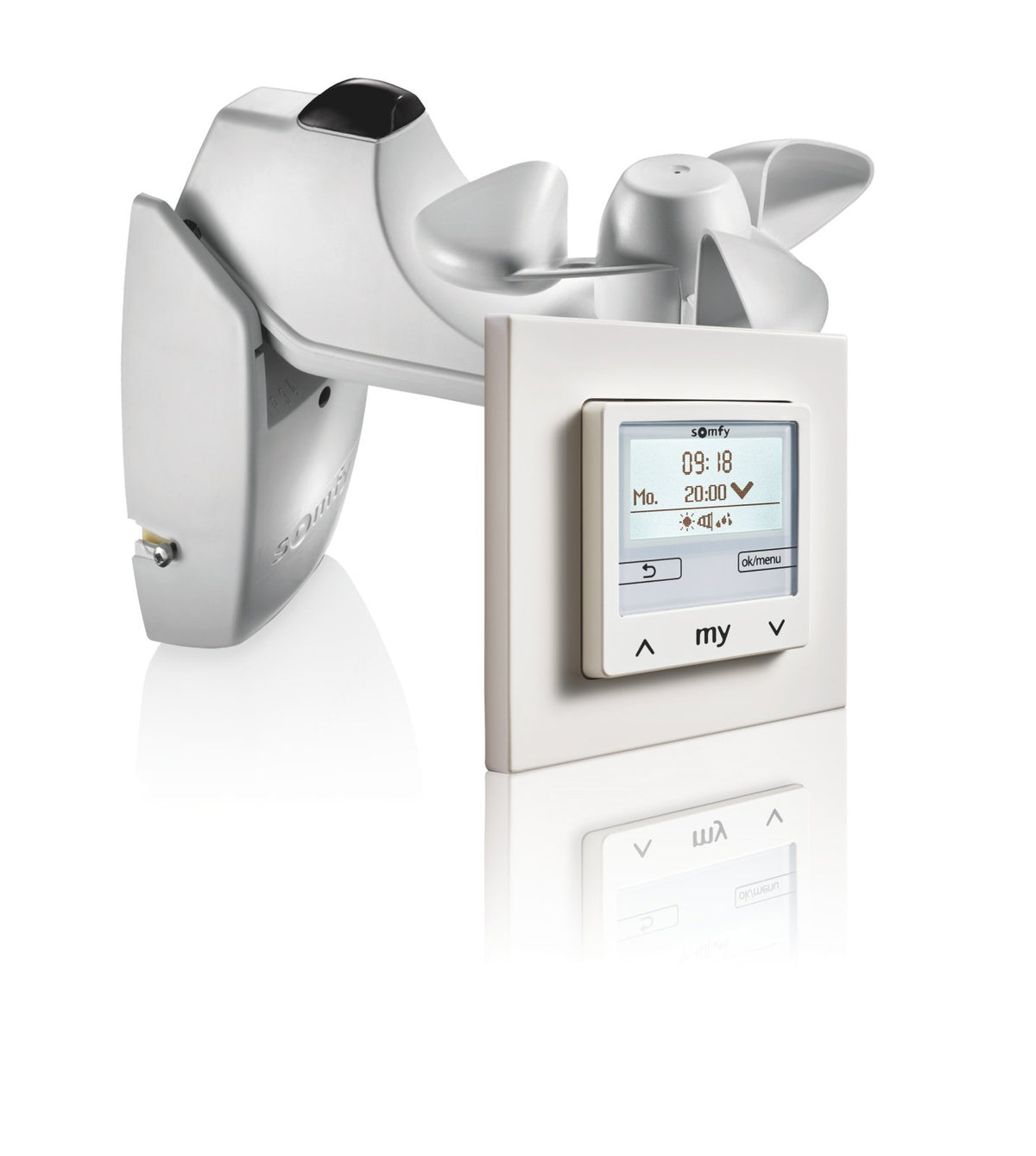 Somfy Soliris Smoove IB+ Kit mit Rahmen Pure White und Sensor