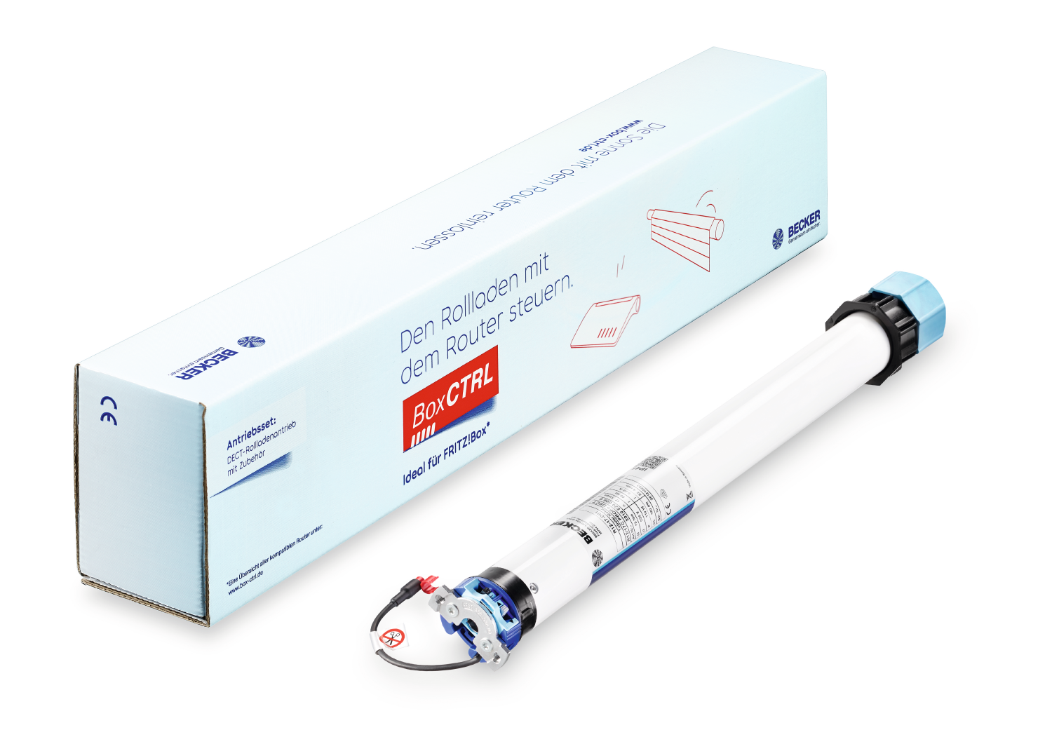 Becker Antriebe Box CTRL Fritzbox DECT Nachrüstung Rollladen mit Motor Funksteurung Welle mit Motoradapter Komplettset