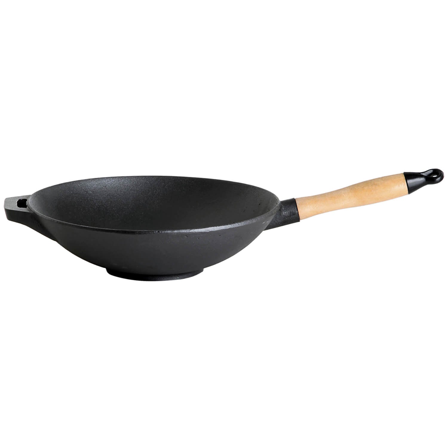 Wok aus Gusseisen m. Holzgriff Ø 30 cm – Produktbild 1