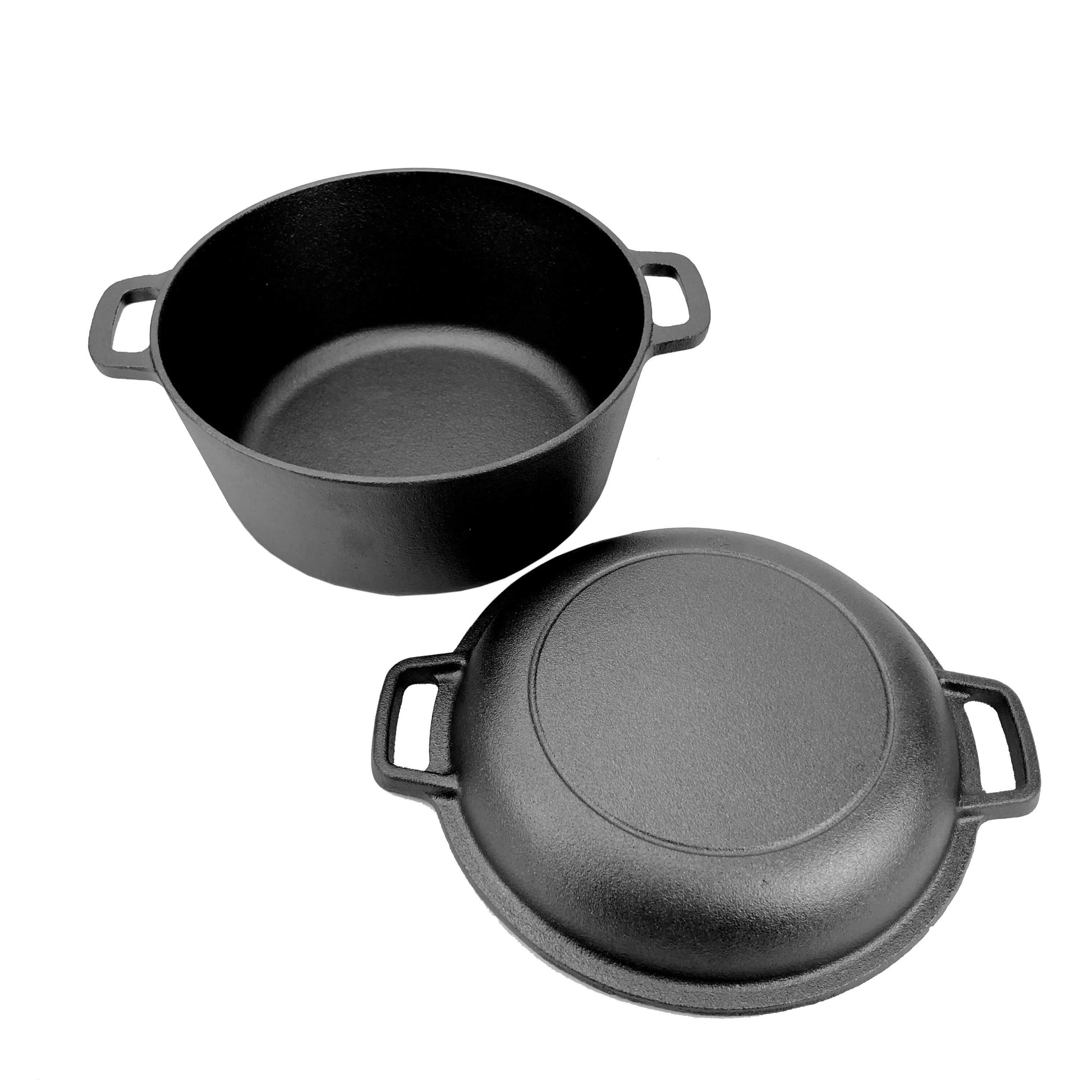 2in1 Gusseisen Topf und Pfanne mit 2 Griffen Ø 23 cm – Produktbild 1