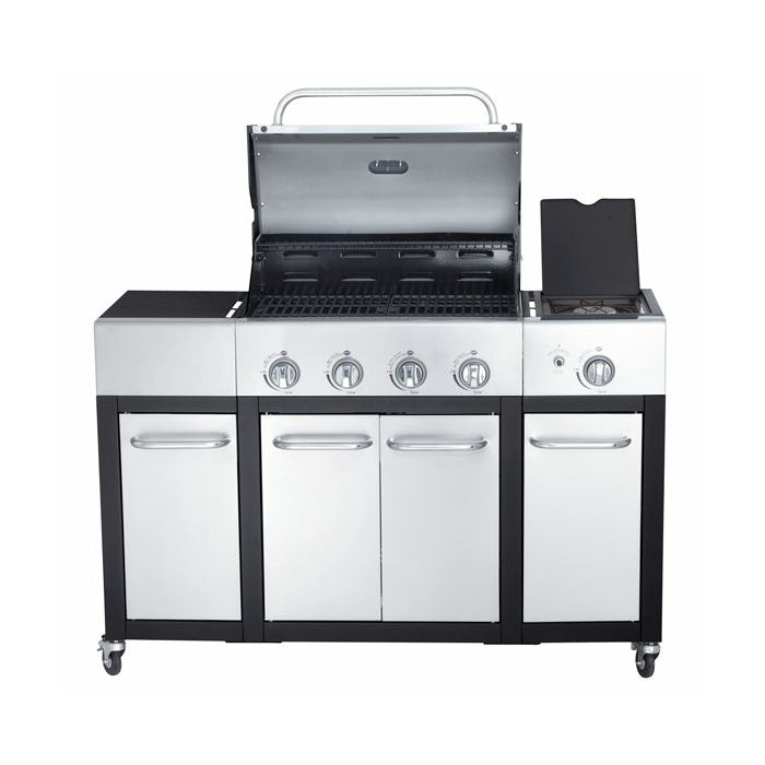 ALLGRILL Major Gasgrill mit abklappbaren Seitentischen und Seitenkocher, Frontansicht