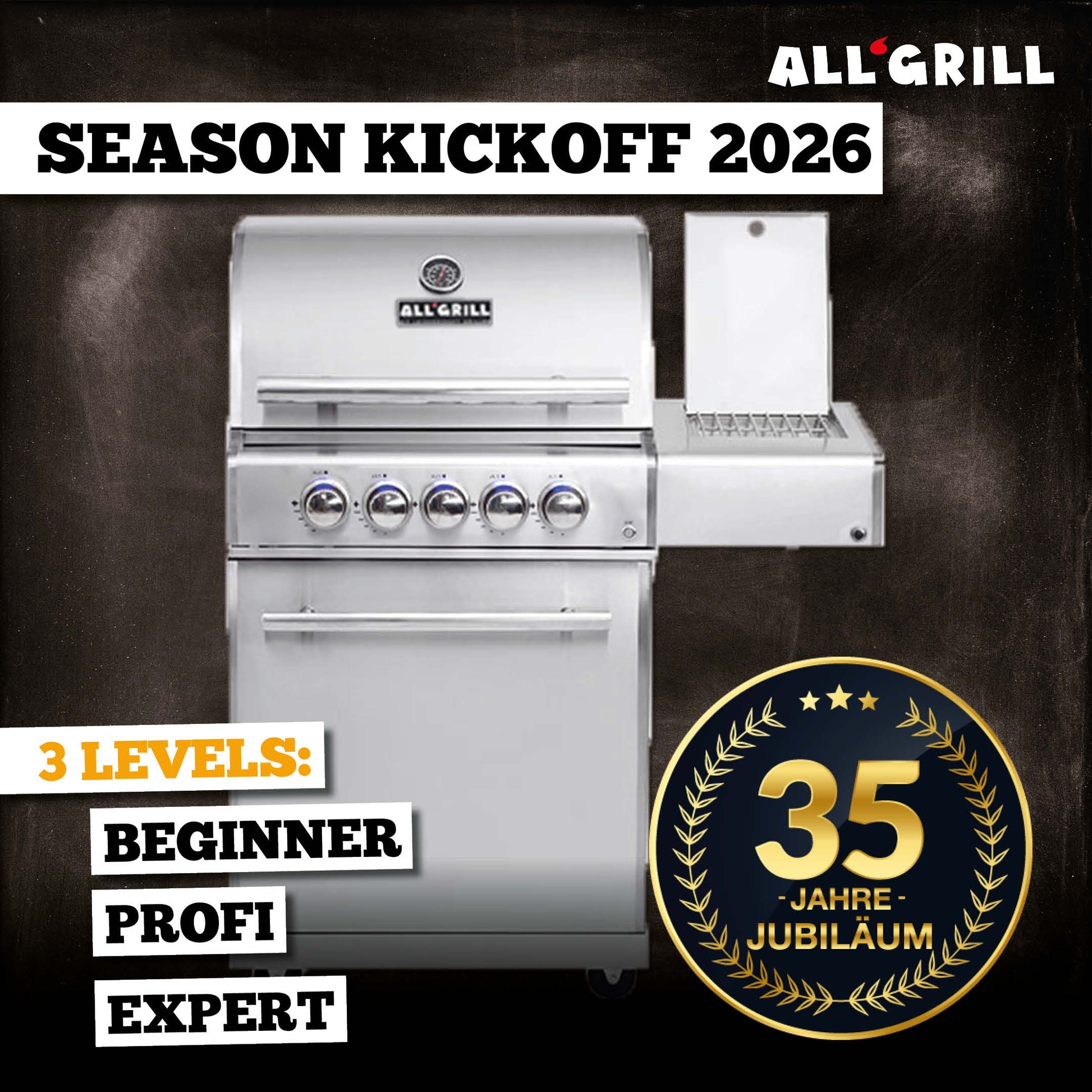 ALLGRILL Chef M Edelstahl Aktion 35 Jahre – Produktbild 1