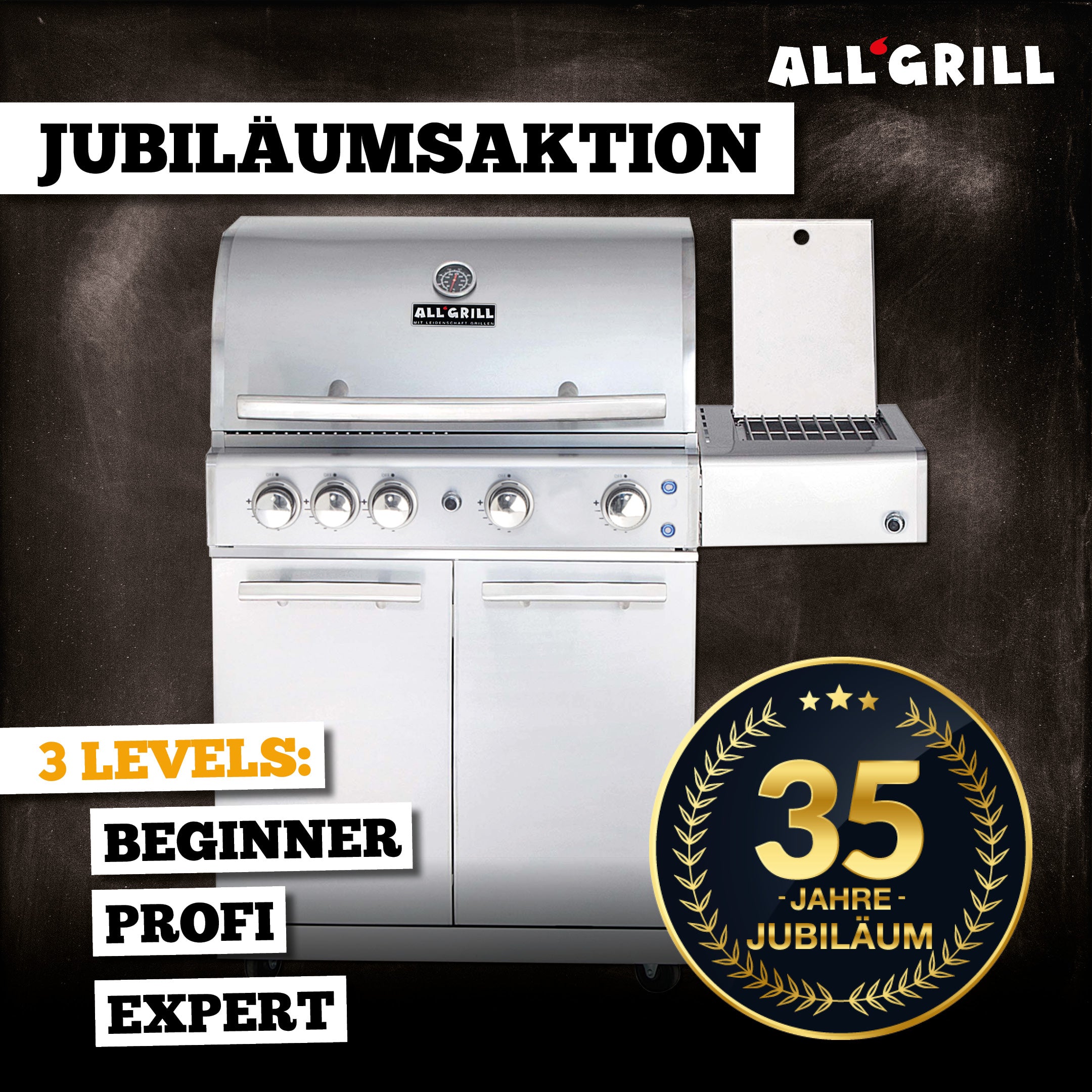 ALLGRILL Chef L Edelstahl Aktion 35 Jahre – Produktbild 1