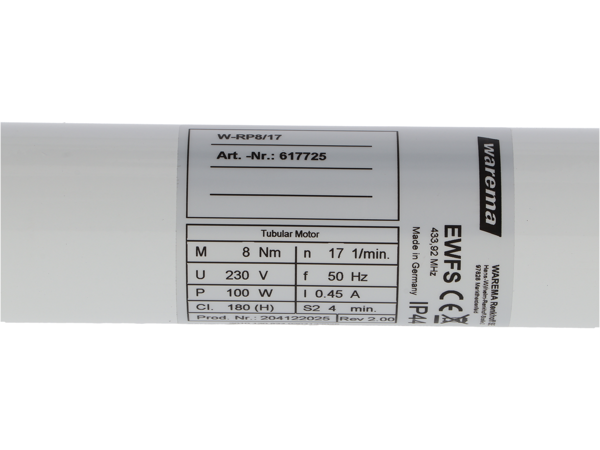WAREMA W-RP Rohrmotor 8 Nm #617725 – Ansicht 4