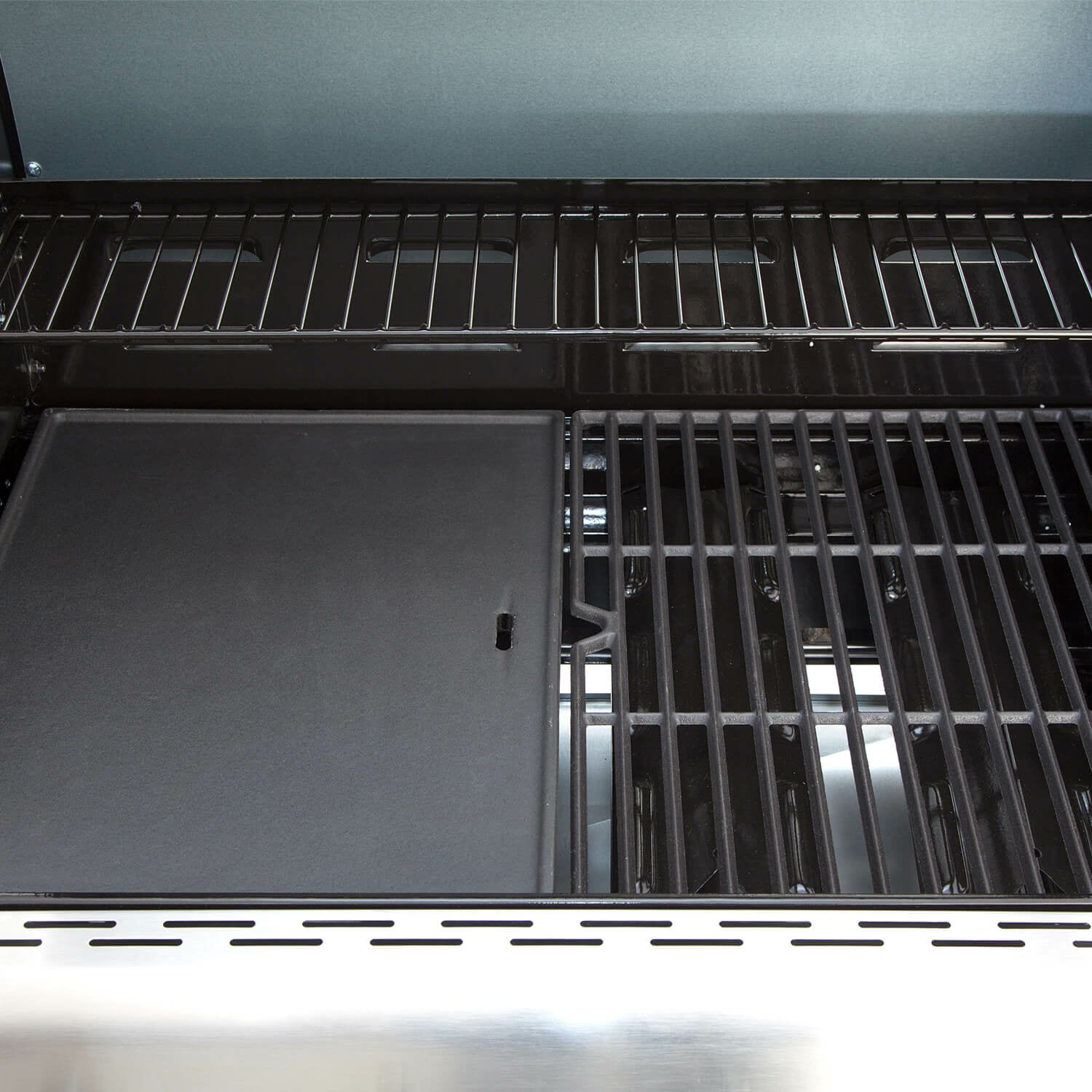 Moderner Edelstahl Gasgrill ALLGRILL FESTIVAL mit Seitenkocher und Grillunterschrank