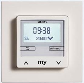 Somfy Chronis Smoove Uno S Zeitschaltuhr mit Rahmen Pure White