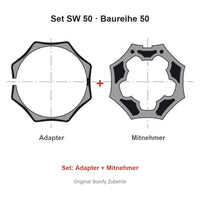 Somfy Adapter + Mitnehmer Set SW 50 für Baureihe 50 – Adapter und Mitnehmer
