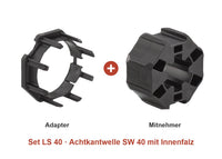Somfy Adapter-Set LS 40 für Achtkantwelle SW 40 mit Innenfalz: Adapter und Mitnehmer im Set