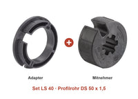 Somfy Adapter-Set LS 40 für Profilrohr DS 50 x 1,5: Adapter und Mitnehmer im Set
