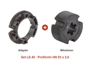 Somfy Adapter-Set LS 40 für Profilrohr HN 53 x 2,0: Adapter und Mitnehmer im Set