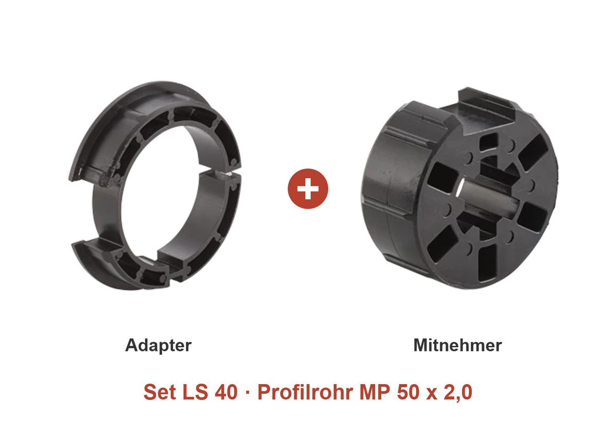 Somfy Adapter-Set LS 40 für Profilrohr MP 50 x 2,0: Adapter und Mitnehmer im Set