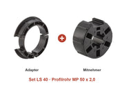 Somfy Adapter-Set LS 40 für Profilrohr MP 50 x 2,0: Adapter und Mitnehmer im Set