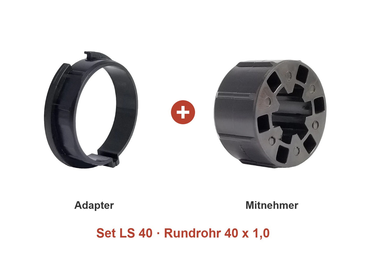 Somfy Adapter-Set LS 40 für Rundrohr 40 x 1,0: Adapter und Mitnehmer im Set