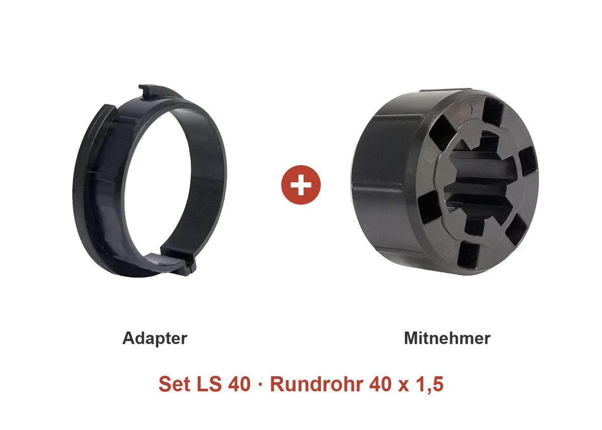 Somfy Adapter-Set LS 40 für Rundrohr 40 x 1,5: Adapter und Mitnehmer im Set