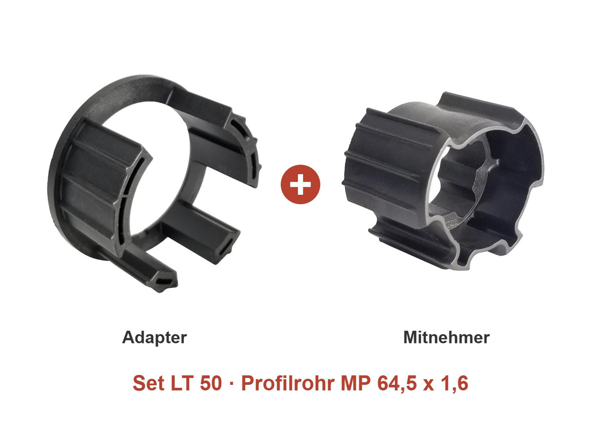 Somfy Adapter-Set LT 50 für Profilrohr MP 64,5 x 1,6: Adapter und Mitnehmer im Set