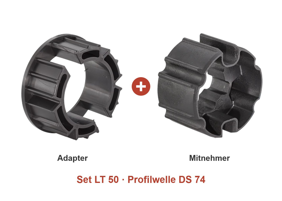 Somfy Adapter-Set LT 50 für Profilwelle DS 74: Adapter und Mitnehmer im Set