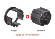 Somfy Adapter-Set LT 50 für Profilwelle K 60: Adapter und Mitnehmer im Set