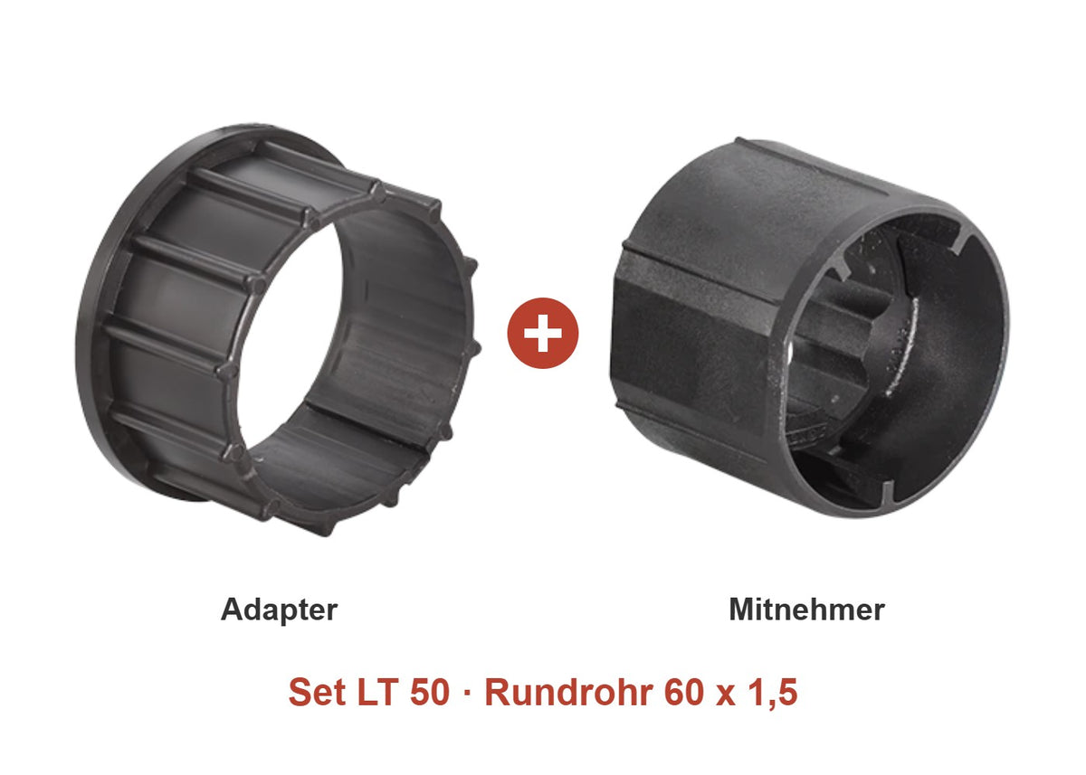 Somfy Adapter-Set LT 50 für Rundrohr 60 x 1,5: Adapter und Mitnehmer im Set