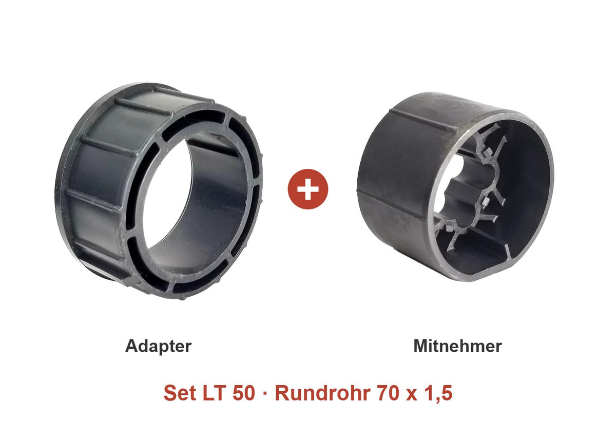 Somfy Adapter-Set LT 50 für Rundrohr 70 x 1,5: Adapter und Mitnehmer im Set