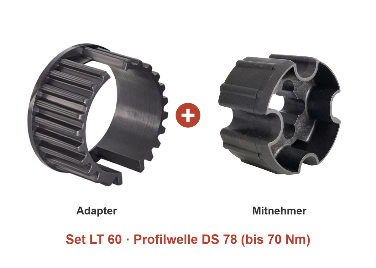 Somfy Adapter-Set LT 60 für Profilwelle DS 78 (bis 70 Nm): Adapter und Mitnehmer im Set