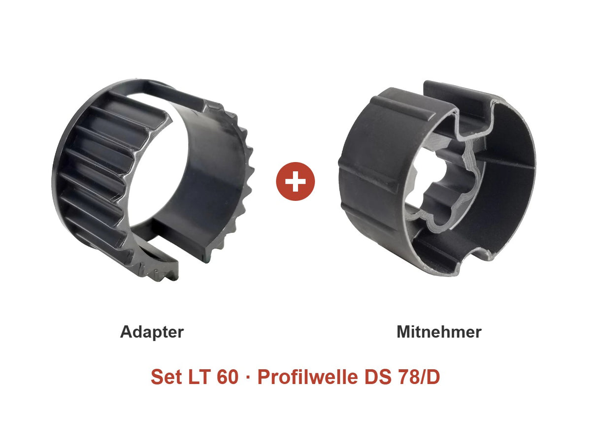 Somfy Adapter-Set LT 60 für Profilwelle DS 78/D: Adapter und Mitnehmer im Set