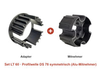 Somfy Adapter-Set LT 60 für Profilwelle DS 78 symmetrisch: Adapter und Alu-Mitnehmer im Set