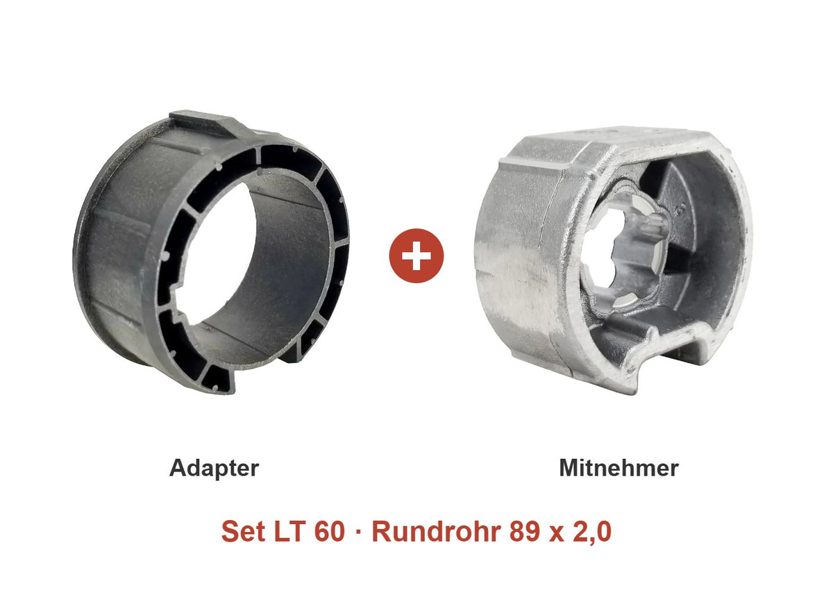 Somfy Adapter-Set LT 60 für Rundrohr 89 x 2,0: Adapter und Mitnehmer im Set