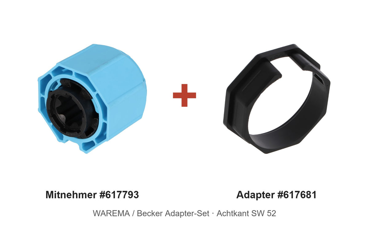 WAREMA Adapter-Set Achtkantwelle SW 52: Mitnehmer 617793 + Adapter 617681