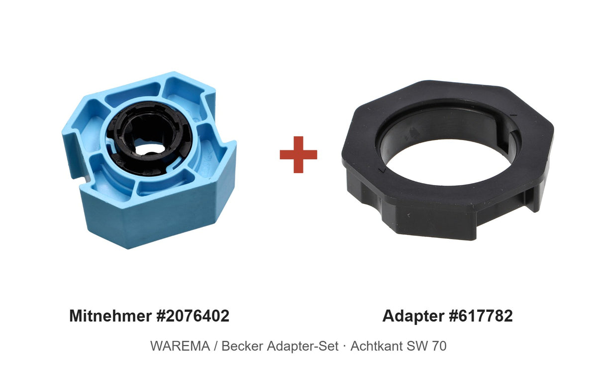 WAREMA Adapter-Set Achtkantwelle SW 70: Mitnehmer 2076402 + Adapter 617782
