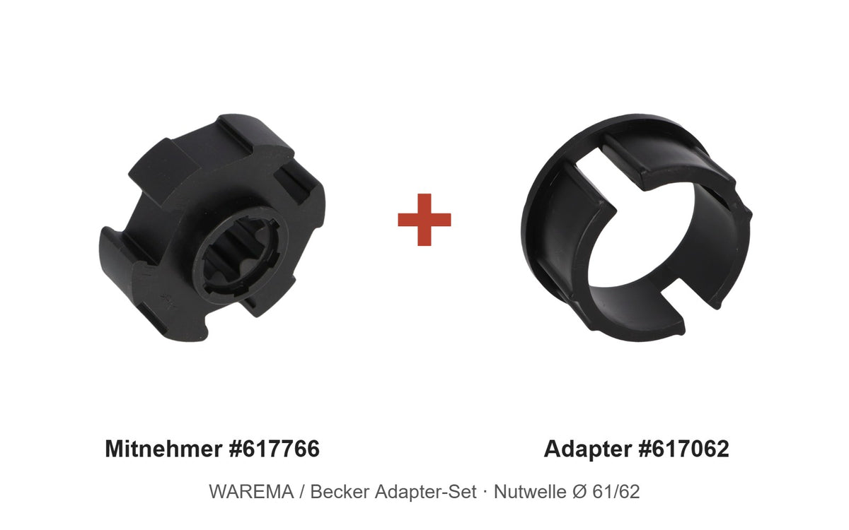 WAREMA Adapter-Set Nutwelle Ø 61/62: Mitnehmer 617766 + Adapter 617062
