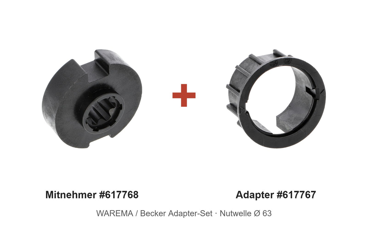 WAREMA Adapter-Set Nutwelle Ø 63: Mitnehmer 617768 + Adapter 617767