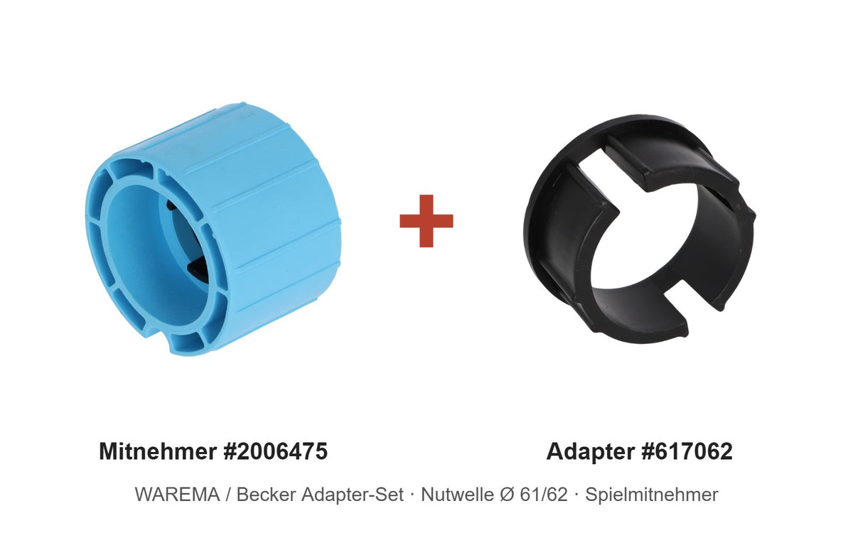 WAREMA Adapter-Set Nutwelle Ø 61/62 mit Spielmitnehmer: Mitnehmer 2006475 + Adapter 617062
